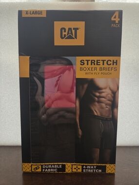 Caterpillar Stretch Boxer Briefs 4-Pack - Black & Red